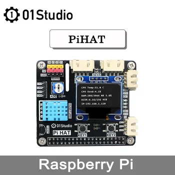 01Studio PiHAT Raspberry Pi 3B 3B + 4B Разработка Демо-модуля Платы расширения Python для программирования 2G 4G 8G