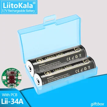 1-16 шт. LiitoKala Lii-34A 3,7 В 18650 3400 мАч перезаряжаемая батарея с защитой печатной платы подходит для модели самолета БПЛА и т. Д. + коробка