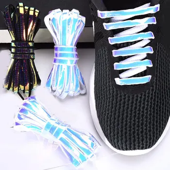 1 Пара Светоотражающих шнурков с лазерными блестками, шнурки для кроссовок, шнурки для кроссовок, шнурки для взрослых и Детей, Светящиеся Светящиеся шнурки для обуви