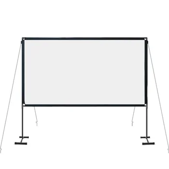 100-дюймовый Проекционный экран 16: 9, Наружный кронштейн, Проекционный экран, Складной проекционный экран для домашнего кинотеатра, кемпинга на заднем дворе