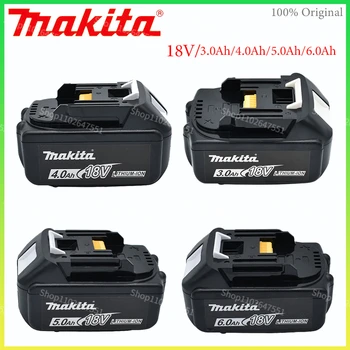 100% Оригинальный Аккумулятор для электроинструмента Makita 18V 3.0/4.0/5.0/6.0Ah Со светодиодной литий-ионной батареей BL1860B BL1830 BL1850
