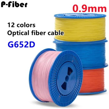 1000mtr волоконно-оптический кабель 0,9 мм 12 цветов G652D желтый белый фиолетовый черный красный для косичек 900um ftth однорежимный 1 км/рулон SM