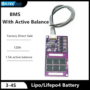 12,6 В 14,6 В BMS 4S 3S 120A с активным балансным током 1,5 А для аккумуляторной батареи Lipo/Lifepo4