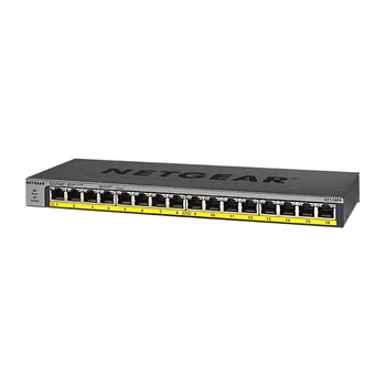 16-портовый гигабитный Ethernet NETGEAR GS116PP с неуправляемым коммутатором PoE + высокой мощности с FlexPoE (183 Вт)