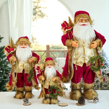 1шт 30/45/60 см Новогодняя кукла Санта Клаус, рождественские украшения, подарки для детей, Веселое Рождество, милые украшения для дома и гостиной