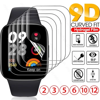 2-12 шт 9D Изогнутая Мягкая Гидрогелевая пленка Для Защиты экрана Redmi Watch 3 Watch3 1,75 