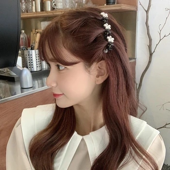 2021 Япония Корея Новая Плетеная Заколка для волос Sweet Girl Wild Простая Заколка для волос на затылке со сломанным боковым бантом для девочек, Аксессуары для волос
