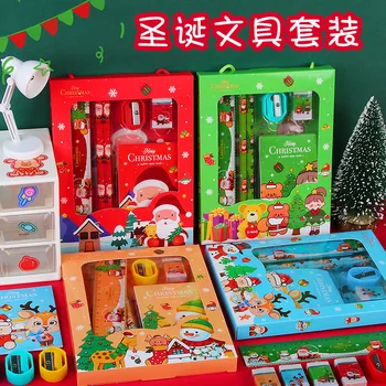 2022 Мультфильм милый рождественский подарок канцелярский набор детские маленькие подарки школьные принадлежности подарочная коробка из 6 частей подарочный набор Материковый Китай