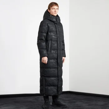 2022 Новая зимняя куртка Мужская Одежда Мужские Длинные Куртки на гусином Пуху Мужские Толстые Камуфляжные пальто С капюшоном 6XL Chaquetas Hombre