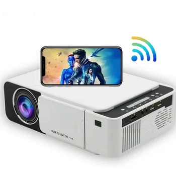 2023 Мини Светодиодный Проектор Wifi Беспроводной Зеркальный Телефон Miracast 1080P LCD Video Movie Party Проектор T5 Smart Version Поддержка 4K