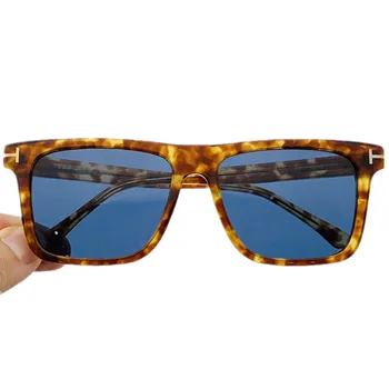 2023 Модные Лаконичные Большие Квадратные Мужские Солнцезащитные очки UV400 Из Легких Ацетатов Fullrim 90t6 58-17-145 с Синими Линзами Goggle