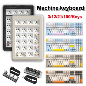 21 Клавиша Механической цифровой клавиатуры с горячей заменой RGB Подсветки DIY Цифровая механическая Проводная клавиатура Компьютера 21 Клавиша PBT Keycap