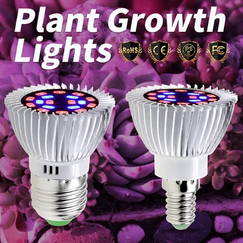 220V Led E14 Лампа Для растений Phytolamp E27 Полный Спектр Света Для роста растений 18W Лампа Для Выращивания Тепличных Растений Цветы Растут Освещение