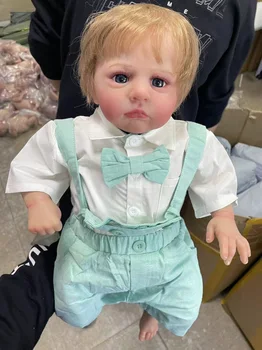 24-дюймовая Камероновская уже окрашенная готовая кукла Reborn Baby Boy Doll с 3D кожей, видимыми венами, приятным Мягким Телом, подарками для детей