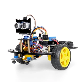 2WD стартовый роботизированный автомобильный комплект для проекта программирования Arduino Полный электронный комплект для начинающих Smart Car для обучения STEM + код