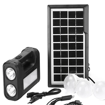 3,5 Вт Солнечная панель, комплект из 3 ламп, фонарик, Энергосберегающий Солнечный свет, Наружный внутренний перезаряжаемый светодиодный светильник