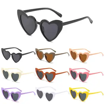 3-9 лет Розовые винтажные детские солнцезащитные очки в форме сердца, очки для малышей, солнцезащитные очки в форме сердца