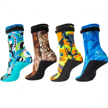 3 мм Теплые Неопреновые Противоскользящие Камуфляжные носки для Дайвинга, Мужские, Женские, детские, для Серфинга, подводного плавания, Предотвращающие царапины, Обувь