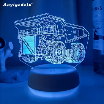 3D светодиодный ночник Динамическая строительная машина с 7 цветами подсветки для украшения дома Лампа Потрясающая визуализация Оптическая