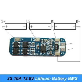 3S 10A 12V Модуль Платы защиты Зарядного устройства Литиевой Батареи BMS для 3шт 18650 Lipo Li-ion Battery Cell Charging BMS 11,1 V 12,6V