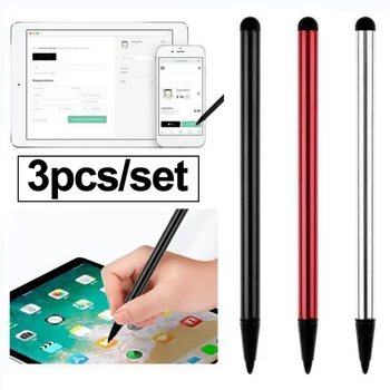 3ШТ 2 в 1, Универсальные Ручки для сенсорного экрана телефона Планшета, Емкостный Стилус, карандаш Для Iphone Ipad Samsung, Канцелярский планшет, ручка