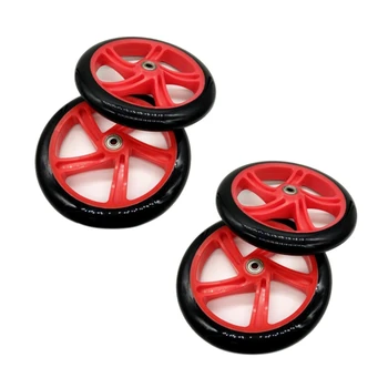 4 Штуки Колеса для скутера 200 мм Из полиуретанового материала Толщина колеса 30 мм Подшипник ABEC-7 Аксессуары для скутера, красный