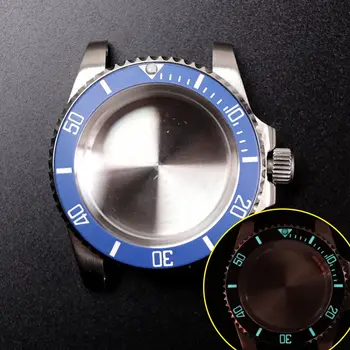40 мм Сапфировое стекло Корпус часов из 316 Стали Светящееся керамическое вставное кольцо Для Seiko skx007 Nh35 Nh36 8215 Модификация механизма