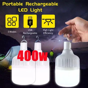 500 Вт Кемпинговый фонарь USB Перезаряжаемая светодиодная лампа Подвесная лампа для палатки Портативная аварийная лампа 5 режимов освещения для сада на открытом воздухе