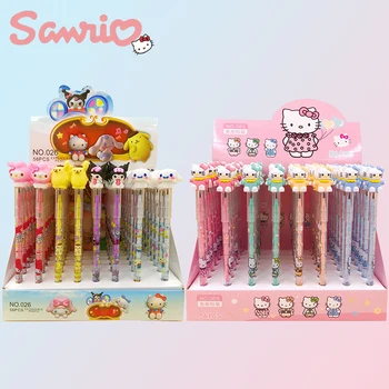 56 шт. Механический карандаш Sanrio Hello Kitty Cinnamoroll, студенческие силиконовые наконечники, Карандаш для Письма, Школьные принадлежности, Канцелярские принадлежности оптом