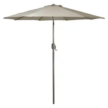 9-футовый Открытый рыночный зонт для патио с рукояткой и наклоном - Taupepatio canopy