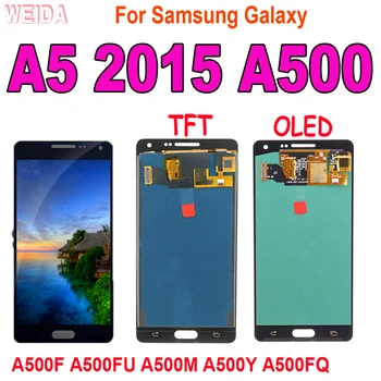 A500 ЖК-дисплей Для Samsung Galaxy A5 2015 A500 ЖК-дисплей с Сенсорным экраном Дигитайзер В Сборе Для Samsung A500F A500FU A500M A500Y A500FQ