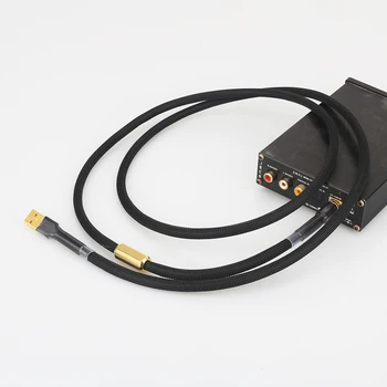A53 + XW71 Высококачественный Hi-Fi USB-кабель типа A-Type B Hi-Fi Кабель для передачи данных для ЦАП USB-кабель черный