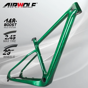 AIRWOLF Mtb 29 Карбоновая рама Boost 148x12mm XC Hardtail Рама для горного Велосипеда Carbonio + Кристаллический жидкий полимер T1000 Mtb Framework