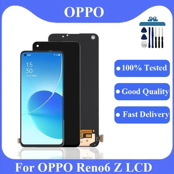 AMOLED Для Oppo reno6 Z CPH2237 ЖК-дисплей с Сенсорным экраном Дигитайзер В Сборе Для Oppo reno6 Z Замена ЖК-дисплея
