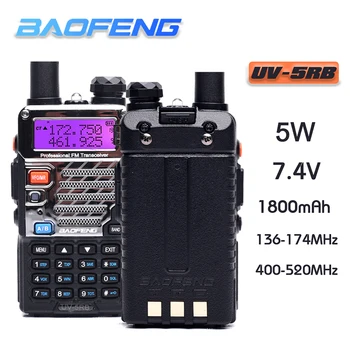 Baofeng UV-5RB 5 Вт Для полицейских портативных раций Сканер Радио Двухдиапазонный Cb Ham Трансивер UV5RB UHF 400-520 МГц и УКВ 136-174 МГц