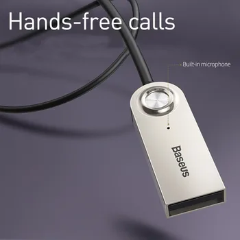 Baseus USB Bluetooth 5,0 Аудио музыкальный кабель для автомобильного динамика AUX мобильного телефона