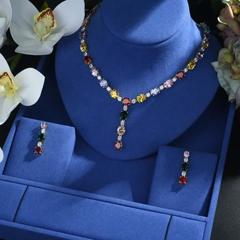 Be 8 Новая Модная Роскошная классическая Подвеска в виде капли Воды, Многоцветное ожерелье из Циркона, свадебные аксессуары S469