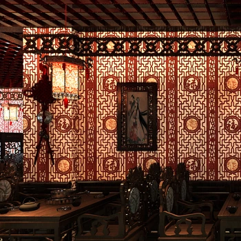 beibehang китайские ретро имитация классических обоев фон гостиничный ресторан комната papel de parede 3D обои для рабочего стола домашний декор