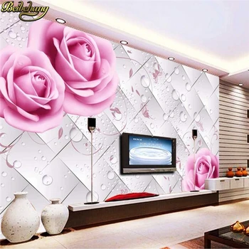 beibehang Лепестки роз фон свадебной комнаты рулон обоев на заказ настенная бумага papel de parede 3D фотообои рулон настенные наклейки