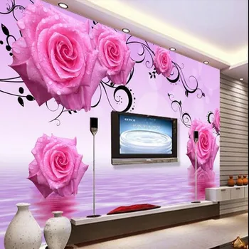beibehang Пользовательские обои 3d стерео фреска роза Европа ТВ фон обои гостиная спальня фреска papel de parede обои