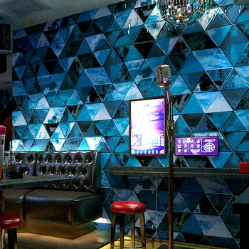 beibehang Современный краткий треугольник 3d KTV мигающая настенная ткань бар отель необычная коробка для бального зала тематическая комната рулон обоев ТВ фон