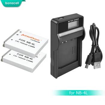 Bonacell 1400 мАч NB-4L NB4L NB 4L Батарея Bateria + ЖК-зарядное устройство для Canon IXUS 30 40 50 55 60 65 80 100 PowerShot SD1000 1100 L10