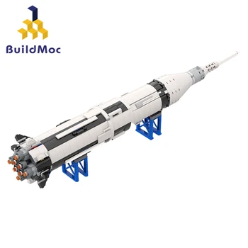 BuildMoc Saturn IB Space Rocket Building Block Model Set Космическая ракета-носитель космического полета, Кирпичная модель, игрушка для детей на День рождения