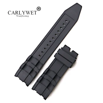 CARLYWET 26 мм Оптовая Продажа Черный Водонепроницаемый Высококачественный Сменный ремешок из силиконовой резины для часов Invicta