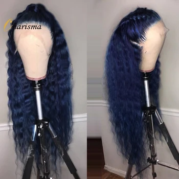 Charisma 26 Дюймов Длиной, Волна воды, Синтетический парик на кружеве спереди для чернокожих женщин, темно-синие парики спереди, парик с натуральной линией роста волос