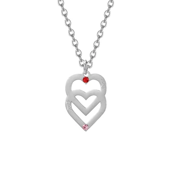 Dascusto Новое сердце, ожерелье с пользовательским именем, Персонализированное 18-каратное позолоченное ожерелье из нержавеющей стали с подвеской 