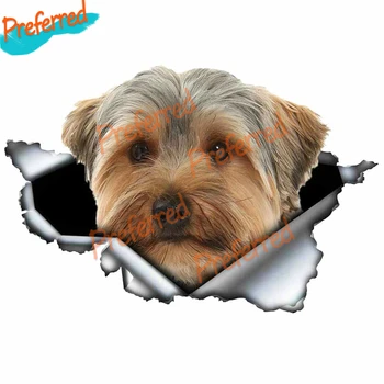 Dawasaru Йоркширский терьер Милая наклейка для домашних собак для мотокросса, шлем для ноутбука, Виниловая наклейка на стену багажника, Автомобильная наклейка для высечки