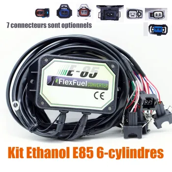 DHL бесплатно E85 Flex Fuel Conversion Kit 6cyl с датчиком холодного запуска, датчиком температуры, биотопливо e85, этанол для автомобиля, преобразователь биоэтанола