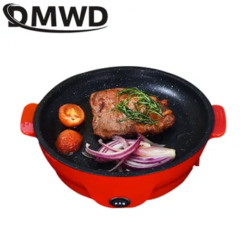 DMWD Многофункциональная Электрическая Сковорода, Антипригарная Сковорода для жарки на Гриле, Плита для приготовления барбекю, Кухонный инструмент ЕС