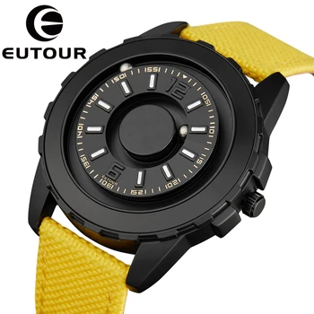 EUTOUR Original Magnetic Concept Кварцевые спортивные роскошные минималистичные водонепроницаемые мужские часы с модным брезентовым ремешком